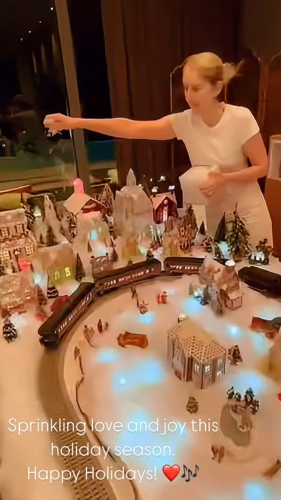 Celine Dion shares a look at the impressive holiday display in her Las Vegas home, posted on Instagram Stories