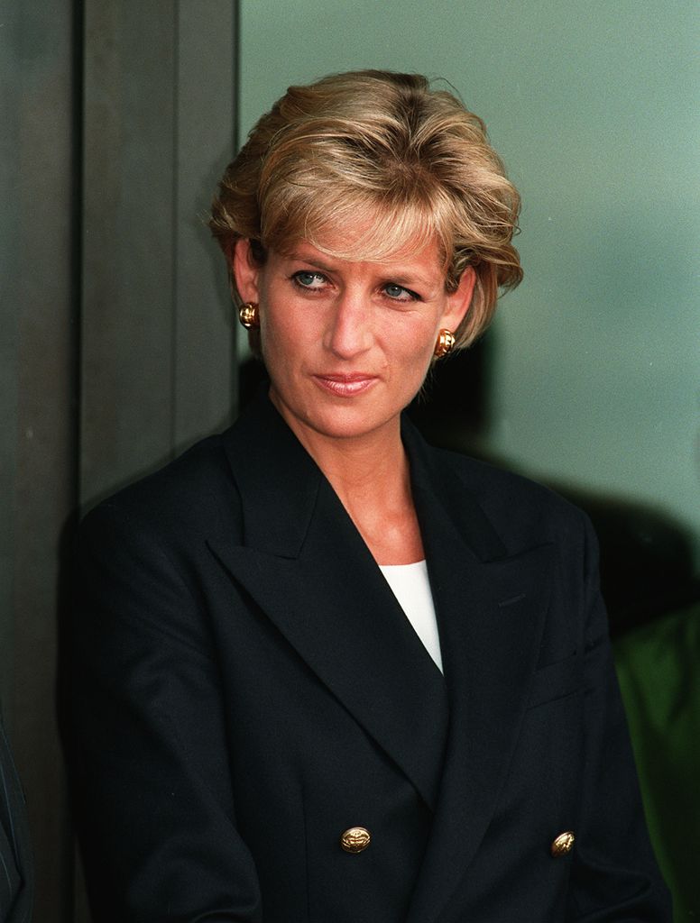 Princess Diana in a black outfit