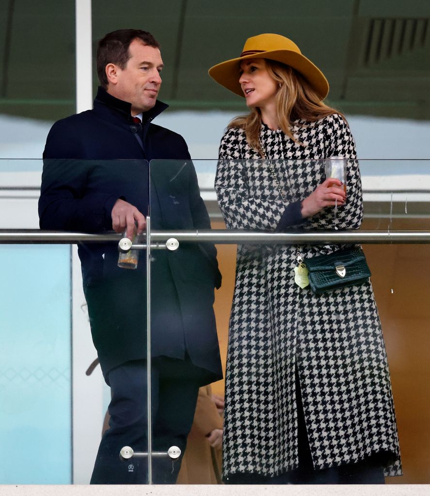Peter Phillips and Harriet Sperling in box at Cheltenham racecourse